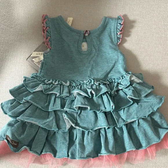 Matilda Jane Teal and Pink Ruffle Dress - Picture 5 of 5